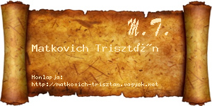 Matkovich Trisztán névjegykártya